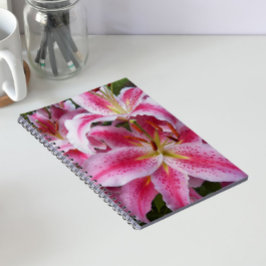 Roze Oosterse Lelies Bloemen Notitieboek