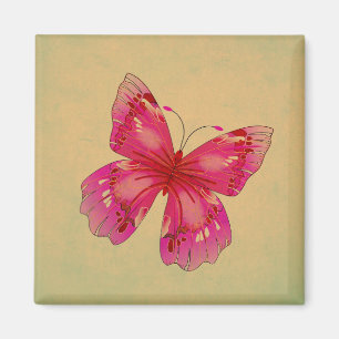 Roze  oosterse vlinder magneet