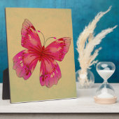 Roze oosterse vlinderkunst fotoplaat (Zijkant)