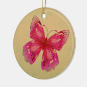 Roze oosterse vlinderkunst keramisch ornament (Links)
