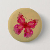 Roze oosterse  vlinderkunst ronde button 5,7 cm (Voorkant)