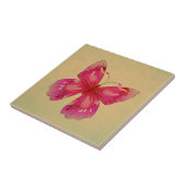 Roze oosterse  vlinderkunst tegeltje (Zijkant)