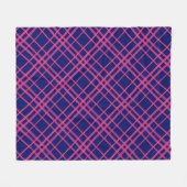 Roze op blauw Tartan Plaid Pattern Design Fleece Deken (Voorkant (Horizontaal))