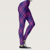 Roze op blauw Tartan Plaid Pattern Design Leggings