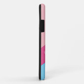 Roze op blauwe achtergrond IPhone Case (Achterkant/rechts)