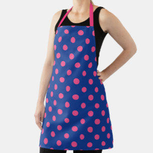 Roze op blauwe stippen patroonontwerp schort