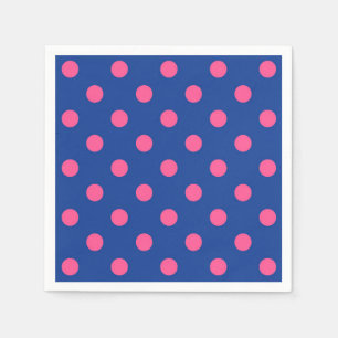 Roze op blauwe stippen patroonontwerp servet