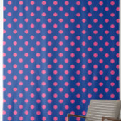 Roze op blauwe stippen patroonontwerp stof