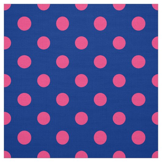 Roze op blauwe stippen patroonontwerp stof (Swatch)