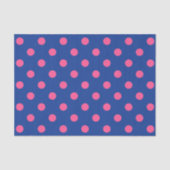Roze op blauwe stippen patroonontwerp tissuepapier (Voorkant)