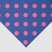 Roze op blauwe stippen patroonontwerp tissuepapier (Detail)
