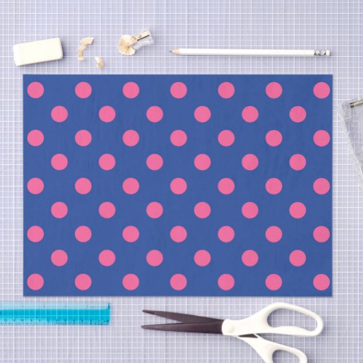 Roze op blauwe stippen patroonontwerp tissuepapier