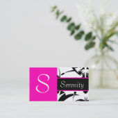 Roze op Blue Classy Visitekaartje (Staand voorkant)