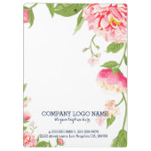 Roze op Blue Flowers Lijst Klembord (Achterkant)