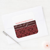 Roze op Chocolate Damask Wedding Stickers (Envelop)