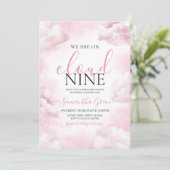 Roze op Cloud 9 Baby shower Kaart (Staand voorkant)