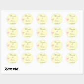 Roze op crème vogel ronde sticker (Vel)