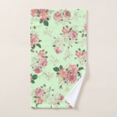 Roze op de groene Floral Bath-handdoekset Bad Handdoek (Handdoek)