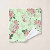 Roze op de groene Floral Bath-handdoekset Bad Handdoek (Wasdoekje)