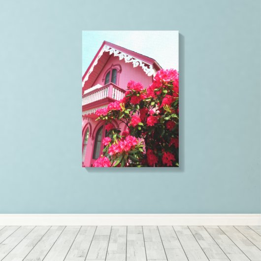 Roze op de Roze - Martha's wijngaard Canvas Afdruk (Insitu (Houten vloer))