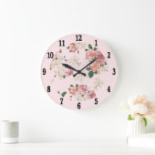 Roze op de Vintage Floral Grote Klok (Huis)