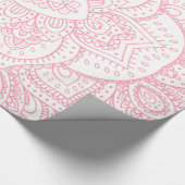 Roze op de witte tribale Mandala Cadeaupapier (Hoek)