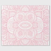 Roze op de witte tribale Mandala Cadeaupapier (Vlak)