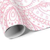 Roze op de witte tribale Mandala Cadeaupapier (Rol Hoek)
