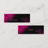 Roze op de zwarte Vlourish-profielkaart Mini Visitekaartje (Voorkant / Achterkant)