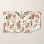Roze op Gele  Floral Bad Handdoek (Handdoek)