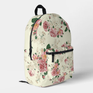 Roze op Gele  Floral Bedrukte Rugzak