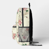 Roze op Gele  Floral Bedrukte Rugzak (Rechts)