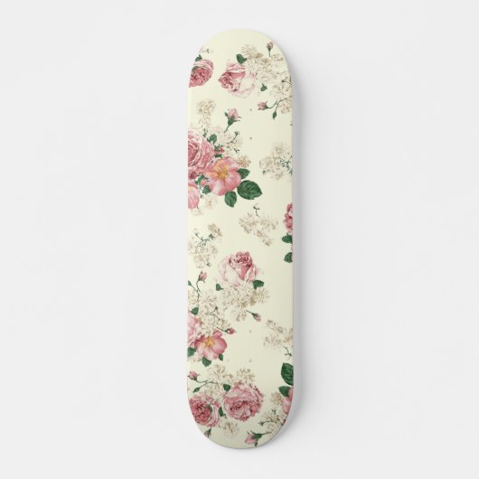 Roze op Gele  Floral Persoonlijk Skateboard (Voorkant)