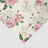 Roze op Gele Floral Tissuepapier (Detail)
