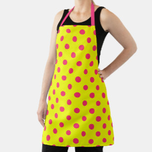 Roze op gele stippen patroonontwerp schort