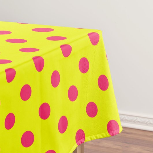 Roze op gele stippen patroonontwerp tafelkleed