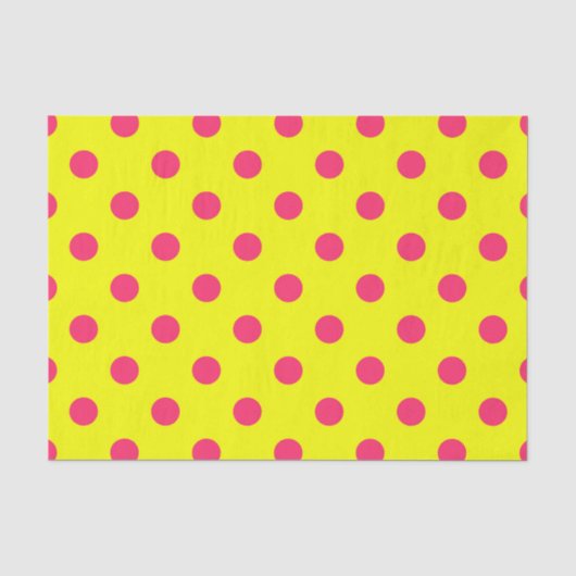 Roze op gele stippen patroonontwerp tissuepapier (Voorkant)