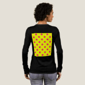 Roze op gele stippen patroonontwerp Tri-Blend shirt (Achterkant)