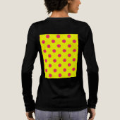 Roze op gele stippen patroonontwerp Tri-Blend shirt (Achterkant)