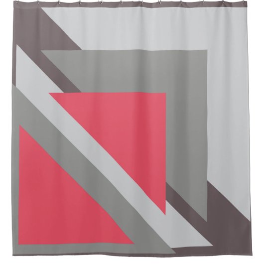 Roze op grijs douchegordijn (Voorkant)