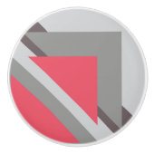 Roze op grijs keramische knop (Voorkant)