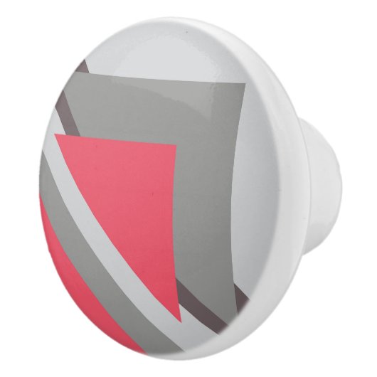 Roze op grijs keramische knop (Rechts)