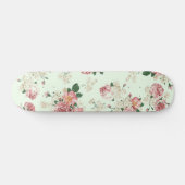 Roze op groene  Floral Persoonlijk Skateboard (Horizontaal)