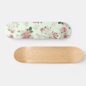 Roze op groene  Floral Persoonlijk Skateboard (Horizontaal)