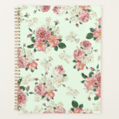 Roze op groene Floral Planner (Voorkant)