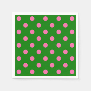 Roze op groene polka stippen patroonontwerp  servet