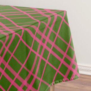 Roze op groene ruitjeslijnen ontwerp  tafelkleed