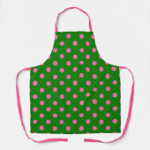 Roze op groene stippen patroonontwerp schort (Voorkant)
