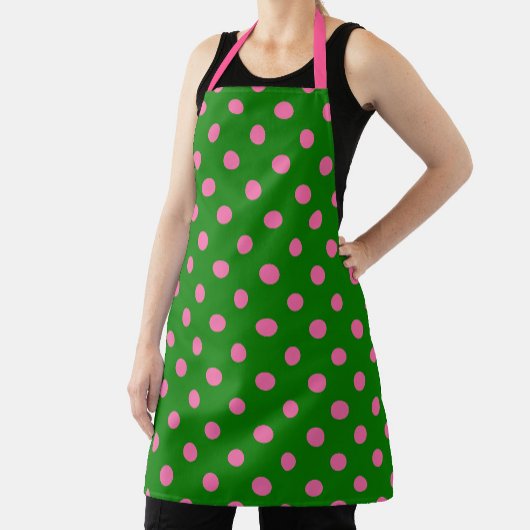 Roze op groene stippen patroonontwerp schort