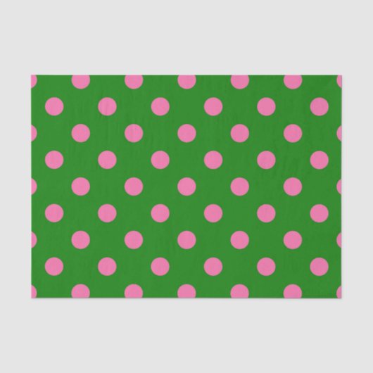 Roze op groene stippen patroonontwerp tissuepapier (Voorkant)